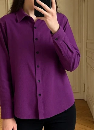 Chemise violette unie manches longues en coton, marca: Élodiane Paris, estado: Muy bueno, tamaño: M / 38 / 10, 37,99 €, 40,59 € Protección al comprador incluida
