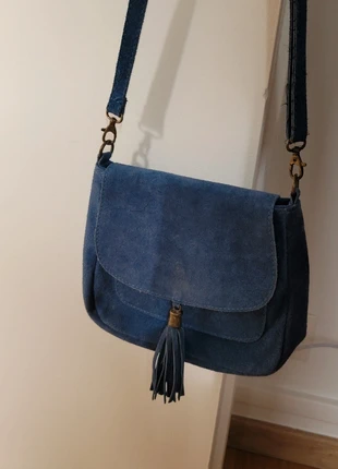 Sac bandoulière bleu, brand: The Genuine Leather, condizioni: Buone, €5.00, €5.95 include la Protezione acquisti