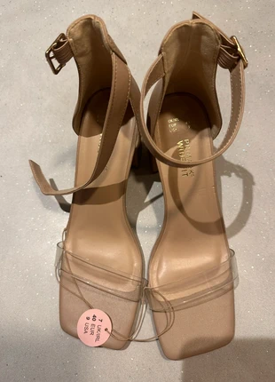 Women’s Beige Heels with Clear Strap Size Uk7 (Wide Fit) Penneys, brand: Primark, condition: New with tags, size: 40, €5.00, €5.95 includes Buyer Protection