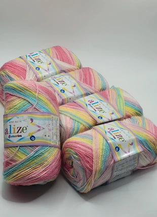Beautiful Rainbow Alize baby dk yarn for Knitting 5x100g each ball approx 320m, brand: Alize dk rainbow, condition: New with tags, £13.00, £14.35 includes Buyer Protection