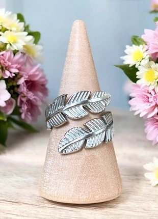 Bague argentée acier inoxydable ajustable plumes, brand: ZAG, condition: Very good, size: Adjustable, €6.00, €7.00 includes Buyer Protection