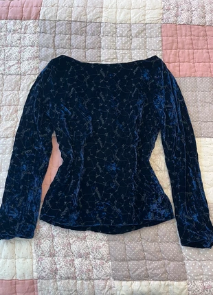 coquette dark blue velvet whimsical off the shoulder authentic vintage made in uk, off the shoulder, marque: COQUETTE, état: Très bon état, taille: S / 36 / 8, 40,00 €, 42,70 € Protection acheteurs (Pro) incluse