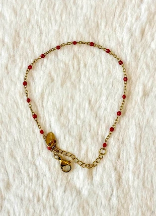 Bracelet doré perles rouges, marke: le bijoutier, zustand: Neu, 8,50 €, 9,63 € inklusive Vinted-Käuferschutz