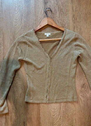 Golden knit cardigan Ref.5, merk: MNG, staat: Heel goed, maat: M / 38 / 10, € 9,00, € 10,15 inclusief Kopersbescherming