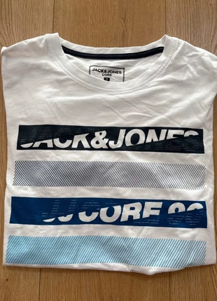 T-shirt homme Jack & Jones Core – Blanc imprimé bleu – Taille M, marque: Jack & Jones, état: Très bon état, taille: M, 10,00 €, 11,20 € Protection acheteurs incluse