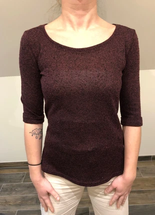 Pull fin bordeaux manches 3 quart , brand: New Look, condizioni: Ottime, taglia: XS / IT 38 / EU 34, €6.00, €7.00 include la Protezione acquisti