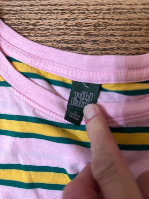 wild fable pink green, yellow stripes sz large crop 2