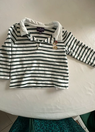 T-shirt manches longues sergent Major rayé, merk: Sergent Major, staat: Heel goed, maat: 9-12 maanden / 74 cm, € 3,00, € 3,85 inclusief Kopersbescherming