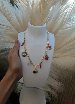 Collier breloque fruit rouge oeil bleu, marque: Boutique indépendante, état: Neuf sans étiquette, 9,90 €, 11,10 € Protection acheteurs incluse