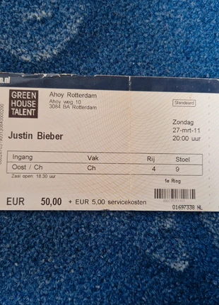 Justin Bieber concertkaartje Ahoy 2011, merk: Justin Bieber, staat: Goed, € 5,00, € 5,95 inclusief Kopersbescherming