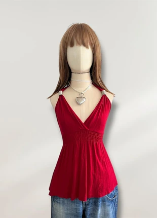 Y2K Red Flowy Babydoll, marque: Top Vintage, état: Très bon état, taille: M / 38 / 10, 15,50 €, 16,98 € Protection acheteurs (Pro) incluse