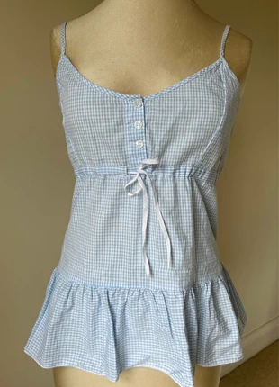 Blue and white gingham blouse, brand: Etam, condition: Very good, size: XXL / 44 / 16, €11.00, €12.25 includes Buyer Protection