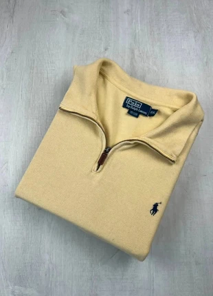 Pull zippé Ralph Lauren jaune pâle coton logo bleu brodé XXL homme, marca: Ralph Lauren, estado: Muy bueno, tamaño: XXL, 54,00 €, 57,40 € Protección al comprador Pro incluida