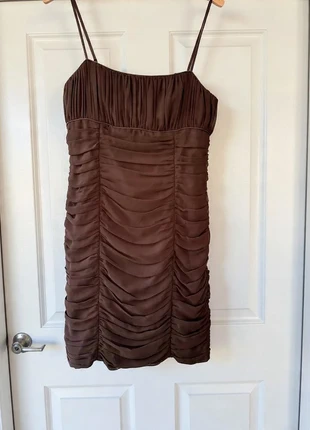 Brown ruffle dress size 10, brand: Democracy, condition: Very good, size: M / 10, £8.00, £9.10 includes Buyer Protection