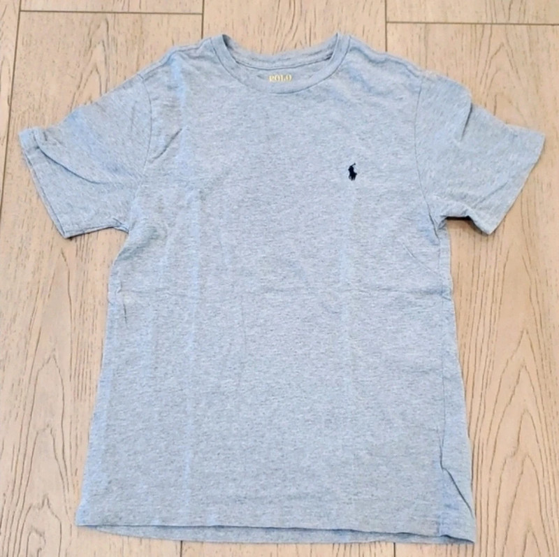 Ralph Lauren Kids Gray Cotton Jersey Crewneck Tee 1