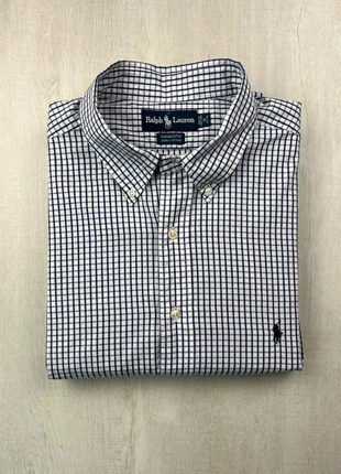 Chemise Ralph Lauren à carreaux bleus et blancs col boutonné coton 100 % L homme Yarmouth, marque: Ralph Lauren, état: Très bon état, taille: L, 45,00 €, 47,95 € Protection acheteurs (Pro) incluse