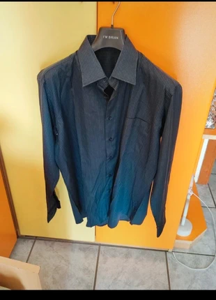 Camicia a righe blu navy da uomo nuova, marque: Attore, état: Neuf sans étiquette, taille: XL, 8,00 €, 9,10 € Protection acheteurs incluse