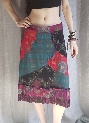 Jupe vintage colorée à motifs desigual, marke: Vintage Dressing, zustand: Sehr gut, größe: M / 38 / 10, 8,00 €, 9,10 € inklusive Vinted-Käuferschutz