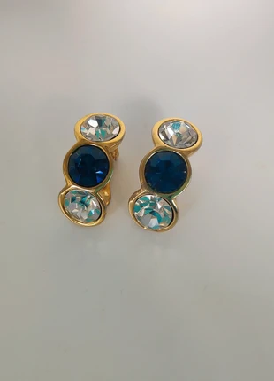 Boucles clips doré & cristal 2 tons 1980, marque: Vintage Chic, état: Très bon état, 15,00 €, 16,45 € Protection acheteurs incluse