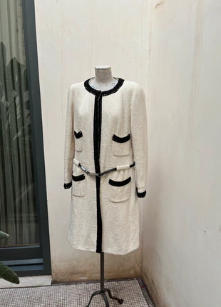 CHANEL tweed coat with belt, marque: Chanel, état: Très bon état, taille: XXL / 44 / 16, 1 950,00 €, 1 989,00 € Protection acheteurs incluse