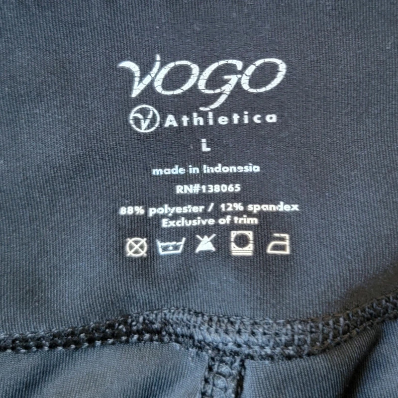 Vogo Athletica Large Black and Green Camo Mesh Cropped Leggings 4