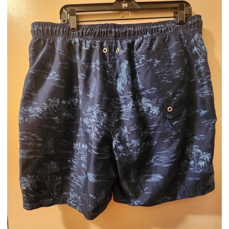 Lands End Mens Blue Island Swim Trunks Size Large 2