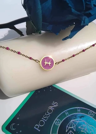 Bracelet Doré Signe Astrologique Poissons, estado: Muy bueno, 7,60 €, 8,68 € Protección al comprador Pro incluida