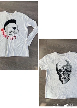 Lot de 2 T-shirt Zara Boys tête de mort, marque: Zara Boys, état: Très bon état, taille: 12 ans / 152 cm, 6,00 €, 7,00 € Protection acheteurs incluse