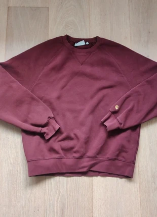 Sweat sans capuche Carhartt Bordeaux - Logo brodé sur la manche - Taille S, merk: Carhartt, staat: Heel goed, maat: S, € 35,00, € 37,45 inclusief Kopersbescherming