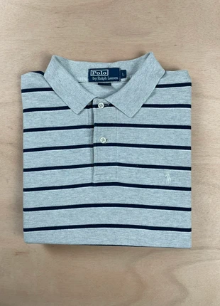 Polo Ralph Lauren marinière gris/noir manches courtes coton logo brodé taille L, brand: Ralph Lauren, condition: Very good, size: L, €20.00, €21.70 includes Buyer Protection