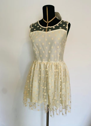 Abitìno panna pois grandi tono su tono Paccio taglia S/M (misure descr), marke: Paccio, zustand: Neu, mit Etikett, größe: S / 36 / 8, 8,00 €, 9,10 € inklusive Vinted-Käuferschutz