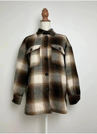 Veste à carreaux marron beige casual chic automne hiver - H&M - Taille S/M (36/38), brand: H&M, condition: Very good, size: M / 38 / 10, €13.00, €14.35 includes Buyer Protection