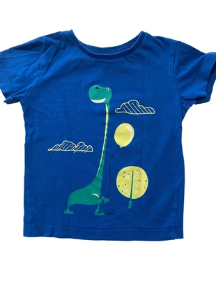 T-shirt enfant bleu motif dinosaure 18-24 mois (86/92), état: Bon état, taille: 18-24 mois / 86 cm, 2,00 €, 2,80 € Protection acheteurs (Pro) incluse