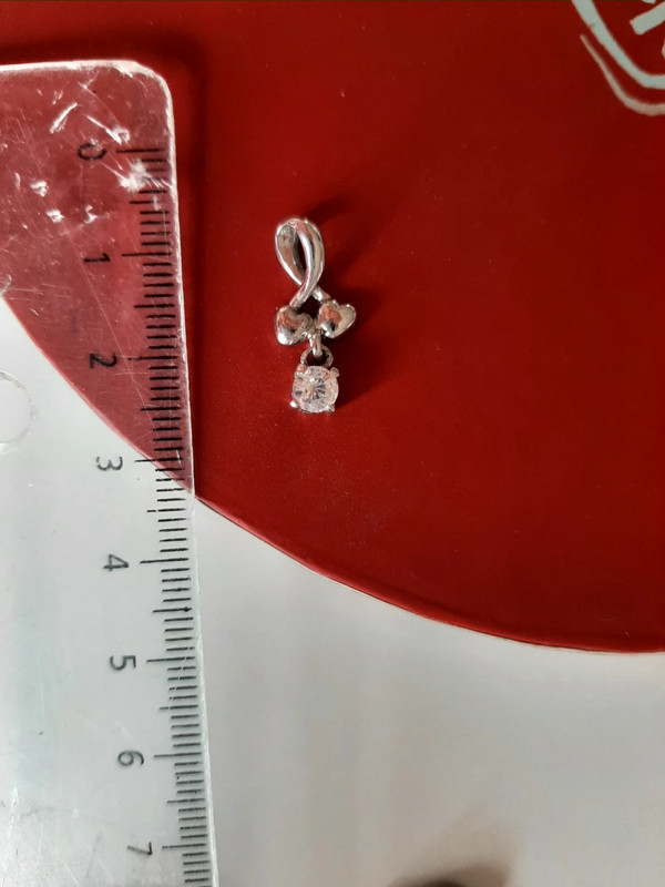 Pendentif plaqué argent et zircon