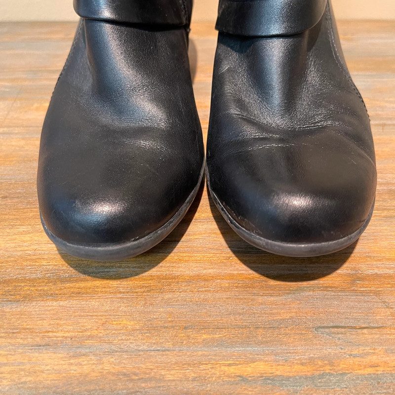 Clarks Bendables Cuban Ankle Booties Black Leather Casual Comfort Womens 9M 4