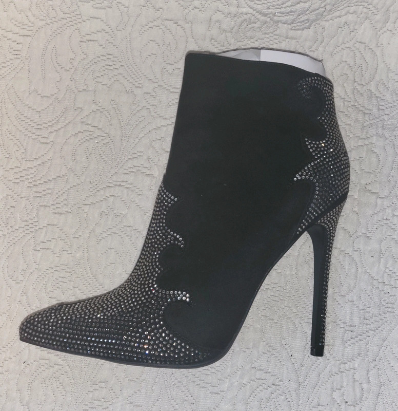 Rhinestone sales stiletto boots