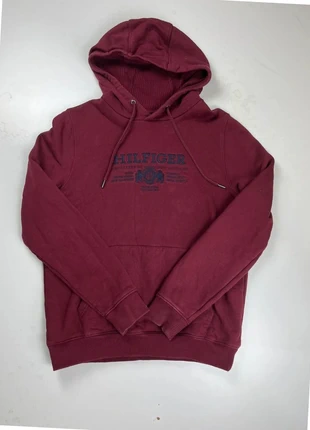 Pull à capuche/hoodie tommy hilfiger bordeaux avec broderie - Taille L, brand: Tommy Hilfiger, condizioni: Ottime, taglia: L, €10.00, €11.20 include la Protezione acquisti