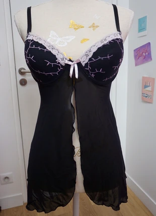 Coquette top vintage féerique avec nœud et broderies fleuri y2k, brand: COQUETTE, condition: Very good, size: S / 36 / 8, €24.00, €25.90 includes Buyer Protection