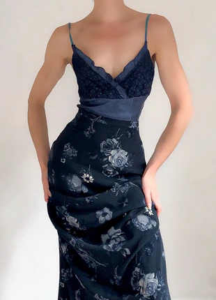 Caraco soie dentelle navy vintage, brand: Vintage, condition: Very good, size: M / 38 / 10, €25.00, €26.95 includes Buyer Protection