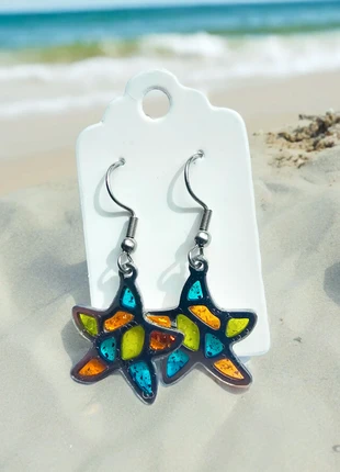 Glas in lood look Oorbellen, staat: Nieuw met prijskaartje, € 7,50, € 8,58 inclusief Kopersbescherming