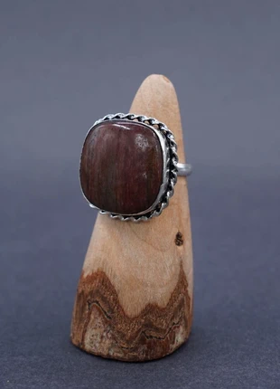 925 Sterling Silver Stripe Jasper Gemstone Ring Size R1/2, brand: Silver, condition: Very good, size: 19 mm / R½, £13.99, £15.39 includes Buyer Protection