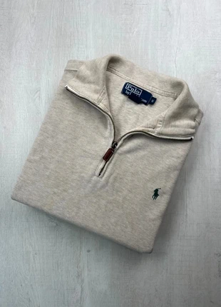 Pull col camionneur zippé Ralph Lauren beige coton logo vert brodé S homme, merk: Ralph Lauren, staat: Goed, maat: S, € 52,00, € 55,30 inclusief Kopersbescherming Pro