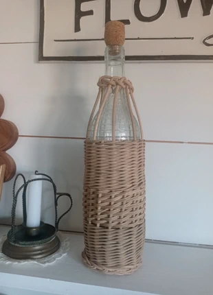 Vase ancien osier bouteille, marque: brocante, état: Neuf avec étiquette, 5,00 €, 5,95 € Protection acheteurs incluse