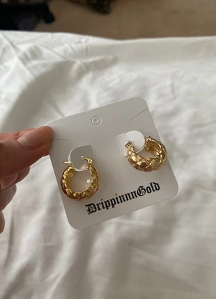 Gold hoop earrings, brand: drippinnngold, condition: New with tags, £3.50, £4.38 includes Buyer Protection