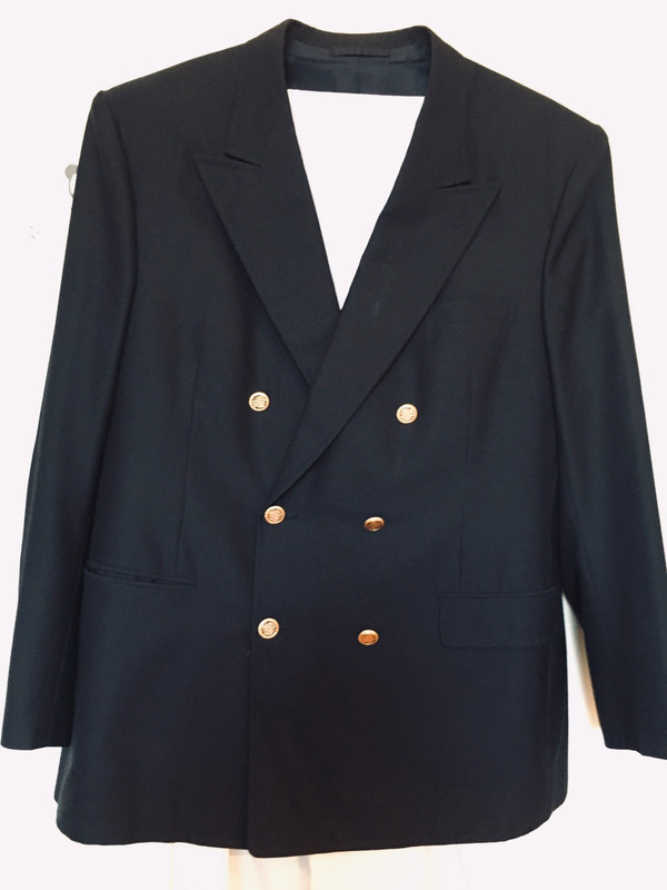 Veste homme haute couture sur mesure taille 52 marine laine XL
