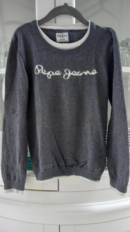 Pull Pepe Jeans gris 8 ans | Vinted