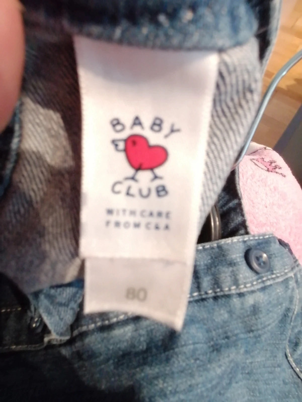 Vestido de ganga com bolso - Baby Club Tamanho 80 cm 4