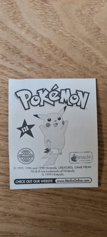 Pokémon 1995, 1996, 1998 sticker pack.