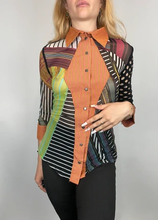 Chemise mesh y2k motif géométrique et jeu de matière vintage, brand: Vintage, condition: Very good, size: M / 38 / 10, €16.00, €17.50 includes Buyer Protection