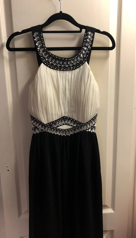 Black and white occasion dress